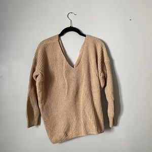 Beige Scoop Neck & Twist Back Sweater (M)